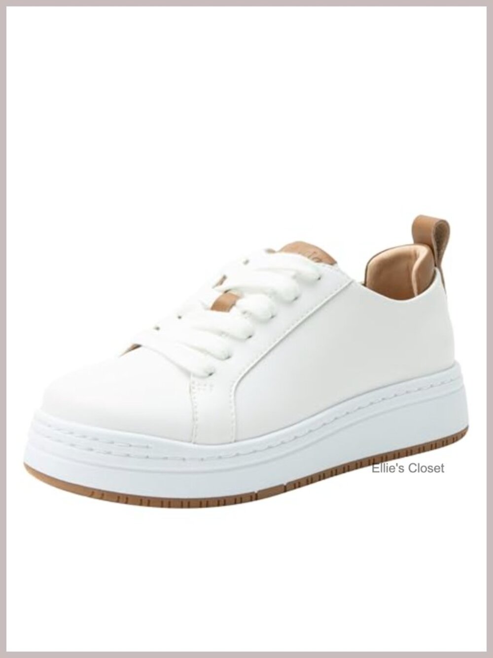 Women's Leather Platform Lace Up Fashion Sneakers Arch Support Slip Resistant
